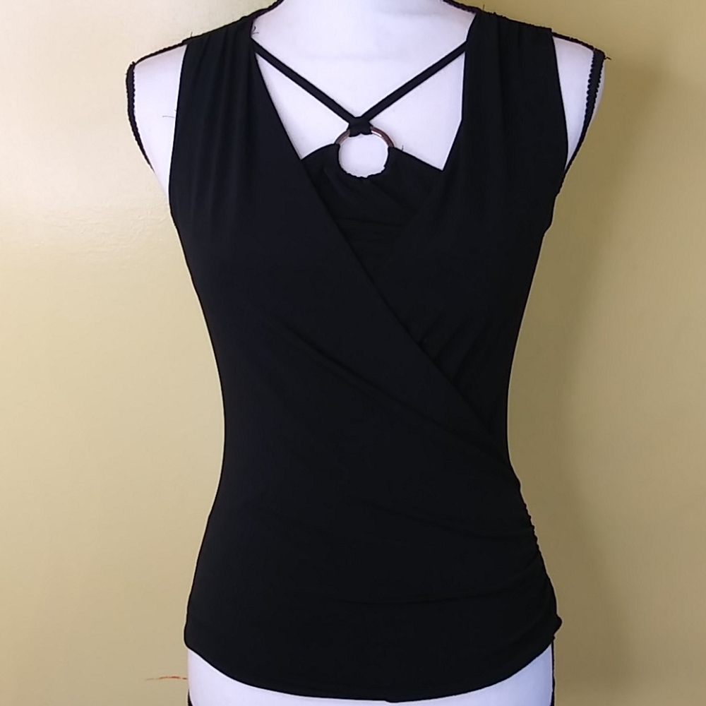 I.N. Black Sleeveless Blouse Size M